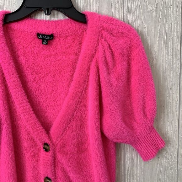 For Love And Lemons Hot Pink Chateau Fuzzy Sweater Size XS - Picture 5 of 10